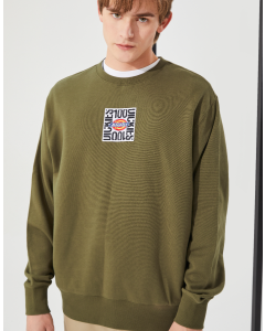 DICKIES MENS LS RELAXED CREWNECK - MILITARY GR