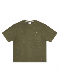 DICKIES MENS SS STATEMENT WASHED TEE - MILITARY GR